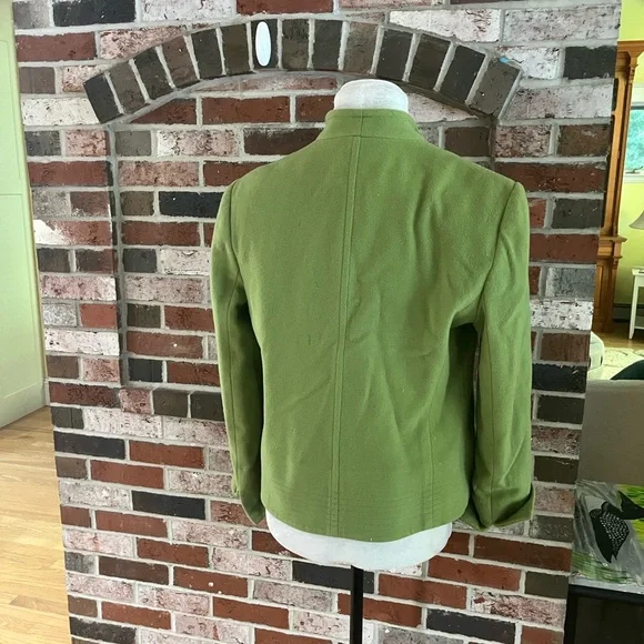 MAINBOCHER Green Cashmere Wool Vintage Open Jacket Size 10 - Picture 7 of 9